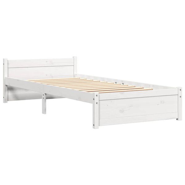 vidaXL Cadre de lit sans matelas blanc bois massif 100x200 cm