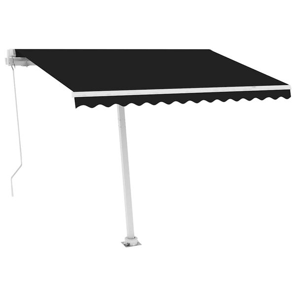 vidaXL Auvent manuel r&eacute;tractable avec LED 350x250 cm Anthracite