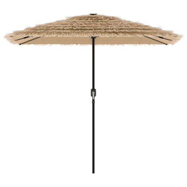 vidaXL Parasol de jardin avec LED et m&acirc;t en acier marron 248x248x248cm