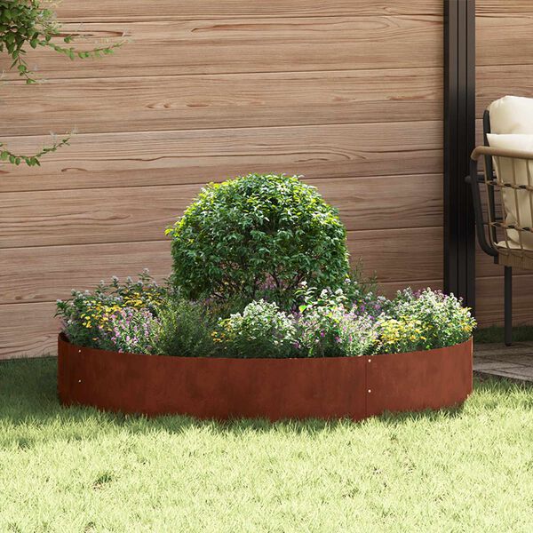 vidaXL Anneau de jardini&egrave;re Marron 120 x 120 x 20 cm Acier patin&eacute;