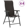 vidaXL Chaises pliantes 4 pi&egrave;ces Noir Caf&eacute; Poly Rotin