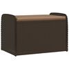 vidaXL Banc de rangement et coussin marron 80x51x52 cm r&eacute;sine tress&eacute;e