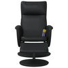 vidaXL Fauteuil inclinable de massage avec repose-pied noir similicuir