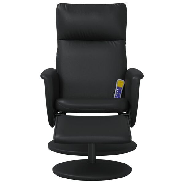 vidaXL Fauteuil inclinable de massage avec repose-pied noir similicuir