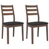 vidaXL Chaises &agrave; manger coussins 2 pcs marron bois massif caoutchouc