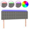 vidaXL T&ecirc;te de lit &agrave; LED Gris fonc&eacute; 144x5x78/88 cm Tissu