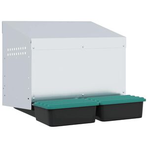 vidaXL Nichoir &agrave; poules 2 compartiments, fixation murale, acier galvanis&eacute;