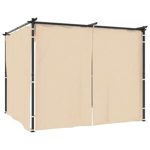 vidaXL Tonnelle avec rideaux 3x3 m Cr&egrave;me Acier