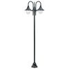 vidaXL Lampadaire de jardin E27 220cm Aluminium 3 lanternes Vert foncé