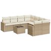 vidaXL Salon de jardin avec coussins 9 pcs beige r&eacute;sine tress&eacute;e