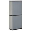 vidaXL Armoire de rangement de jardin 3 &eacute;tag&egrave;res Gris/noir 68x40x168cm