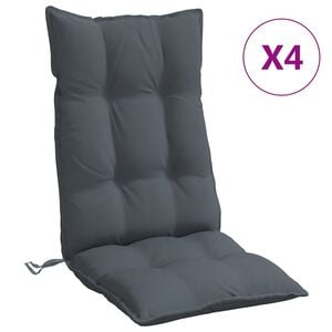 vidaXL Coussins de chaise &agrave; dossier haut lot de 4 anthracite