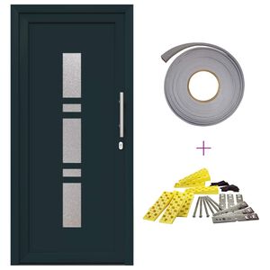 vidaXL Porte Frontale 88 x 200 cm PVC Anthracite