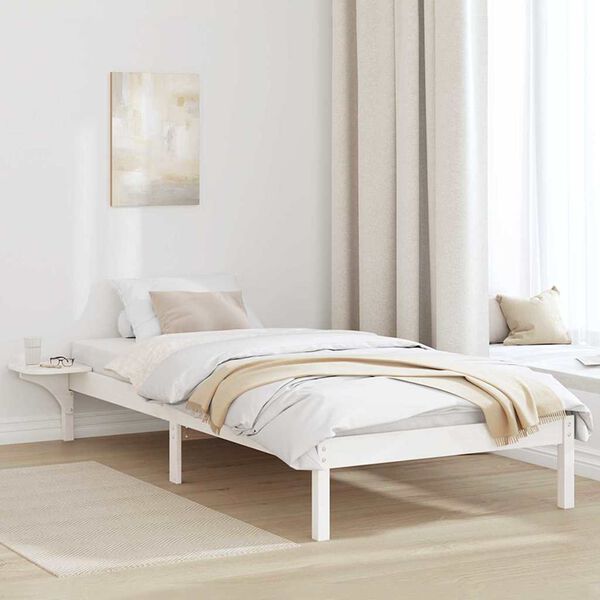 vidaXL Cadre de lit Blanc 100 x 200 cm Pin massif
