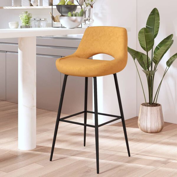 vidaXL Tabouret de bar Marron Velours