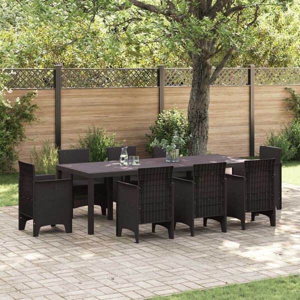 vidaXL Table de Jardin Marron 250 x 100 x 73 cm polyrotin