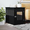 vidaXL Meuble de cage pour chiens noir 55x80x68 cm bois d'ing&eacute;nierie
