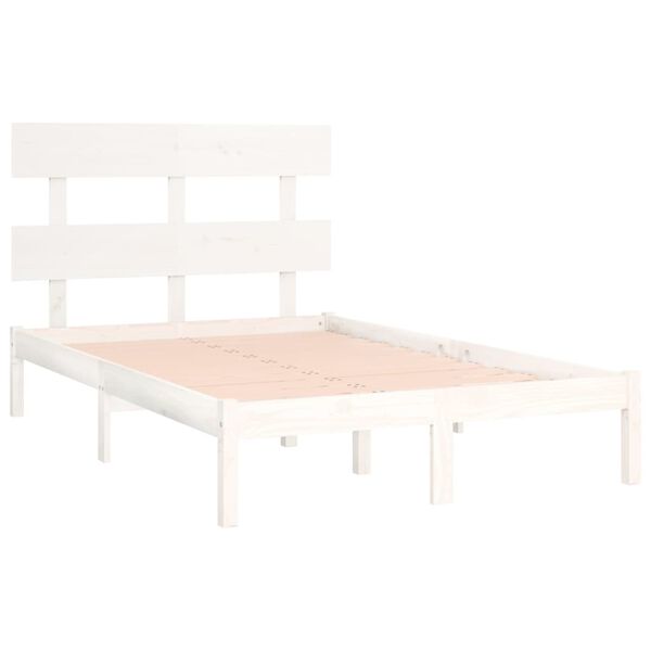 vidaXL Cadre de lit sans matelas blanc 120x200 cm bois massif