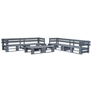 vidaXL Salon de jardin palette 6 pcs Bois Gris