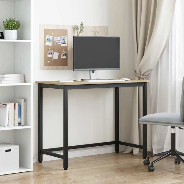 vidaXL table Ch&ecirc;ne Sonoma 80 x 50 x 76,5 cm Bois d'ing&eacute;nierie et acier