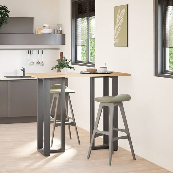 vidaXL Pieds de table de bar en forme de T, 2 pi&egrave;ces, anthracite, 50 x 35 x (110-111) cm, acier