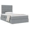 vidaXL Lit avec rangement et matelas Gris clair 120 x 190 cm tissu