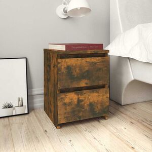 vidaXL Table de chevet en ch&ecirc;ne fum&eacute; 30x30x40 cm bois d'ing&eacute;nierie