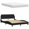 vidaXL Lit avec matelas noir 140x200 cm tissu