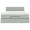 vidaXL Cadre de lit ottoman avec matelas gris clair 140x200 cm velours
