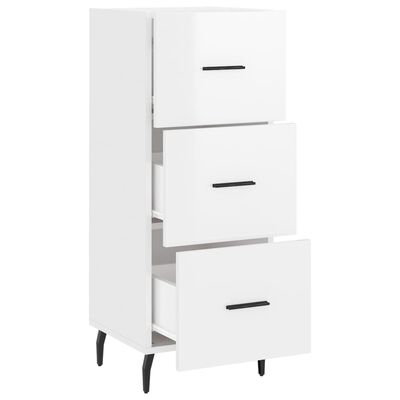 vidaXL Buffet Blanc brillant 34,5x34x90 cm Bois d'ingénierie