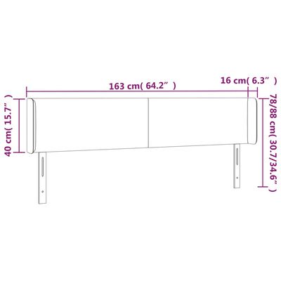 vidaXL Tête de lit à LED Blanc 163x16x78/88 cm Similicuir