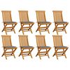 vidaXL Chaises pliantes avec coussins gris, 8 pi&egrave;ces, en teck massif