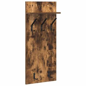 vidaXL Porte-manteau mural avec &eacute;tag&egrave;re Ch&ecirc;ne fum&eacute; 40 x 10 x 90 cm