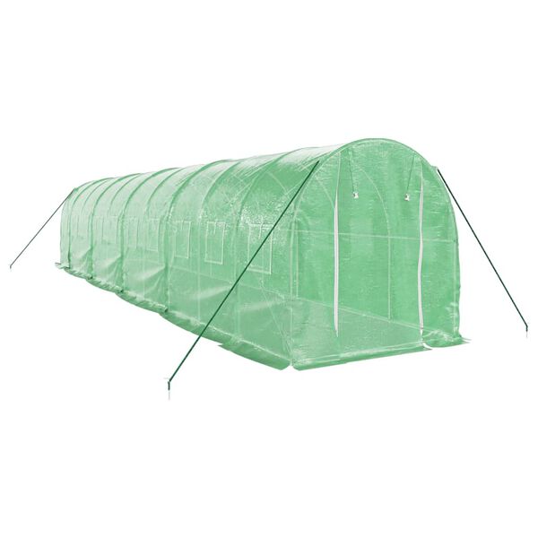 vidaXL Serre avec cadre en acier vert 20 m&sup2; 10x2x2 m