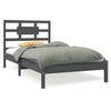 vidaXL Cadre de lit Gris Bois massif 100x200 cm
