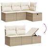 vidaXL Salon de jardin avec coussins 6 pcs beige résine tressée