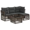 vidaXL Ensemble de canap&eacute; de jardin 5 pc Gris polyrotin