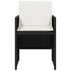 vidaXL Ensemble &agrave; manger de jardin coussins 5pcs Noir R&eacute;sine tress&eacute;e