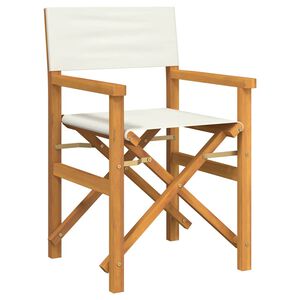 vidaXL Chaise de metteur en sc&egrave;ne pliante cr&egrave;me bois teck massif