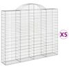 vidaXL Paniers &agrave; gabions arqu&eacute;s 5 pcs 200x30x160/180 cm Fer galvanis&eacute;