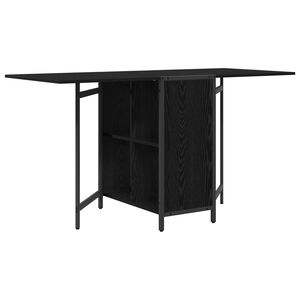 vidaXL Table &agrave; d&icirc;ner 144 x 60 x 75 cm Bois d'ing&eacute;nierie Ch&ecirc;ne noir
