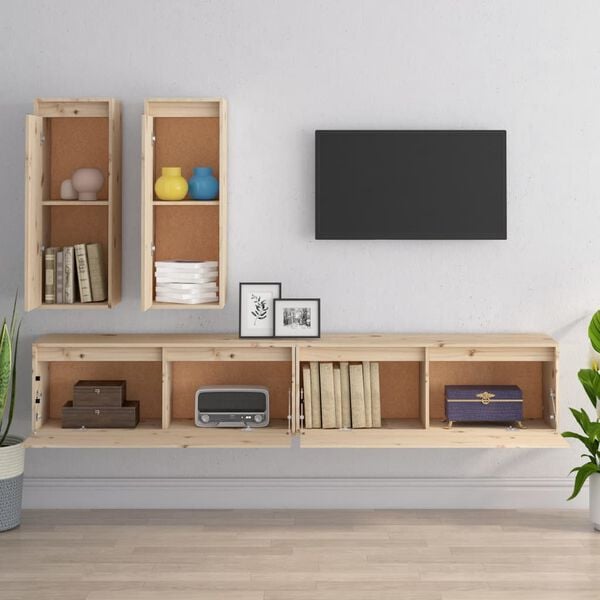 vidaXL Meubles TV 4 pcs Bois massif de pin