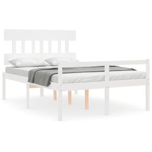 vidaXL Lit pour personne &acirc;g&eacute;e sans matelas blanc 120x200cm bois massif