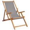 vidaXL Chaise de plage Gris clair Bois de teck massif