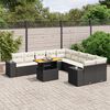vidaXL Salon de jardin 11 pcs avec coussins noir r&eacute;sine tress&eacute;e
