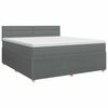 vidaXL Lit boxspring avec matelas Gris fonc&eacute; 140 x 190 cm Tissu