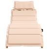 vidaXL Chaise longue avec coussin beige bois d'acacia solide
