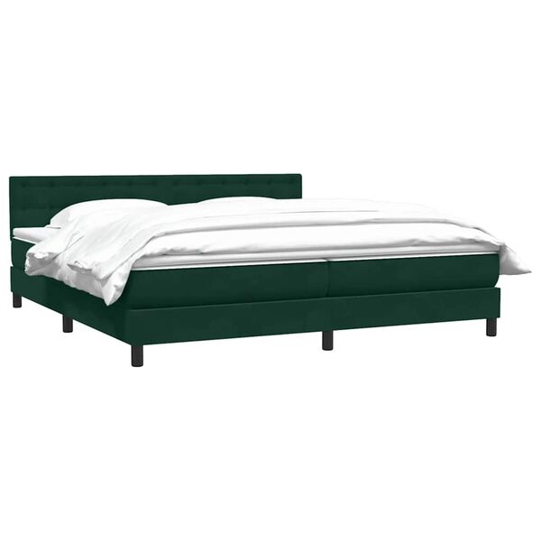 vidaXL Sommier &agrave; lattes de lit et matelas vert fonc&eacute; 200x210cm velours