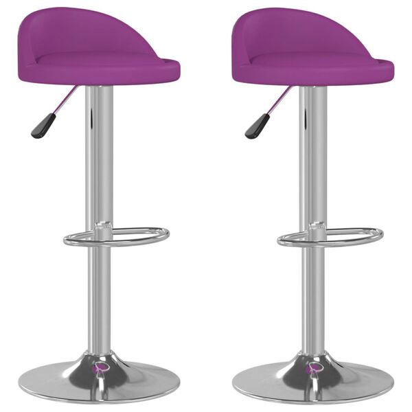 vidaXL Tabourets de bar lot de 2 violet similicuir