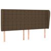 vidaXL T&ecirc;te de lit avec oreilles Marron fonc&eacute; 163x23x118/128 cm Tissu